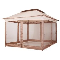Outsunny Carpa Plegable 3.25x3.25m Gazebo Pabellón Cenador Jardín Doble Techo Mosquitera Bolsa Transporte Marco Acero Tela Poliéster Resistente De Agua -OUTSUNNY TIENDA 284fe559b5e085d7a7b30aa9f14f9ba3a6510468 52301e642e324eb484f57d05cf481f1e