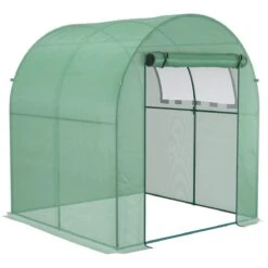 Outsunny Invernadero De Jardín 180x180x200 Cm Invernadero De Túnel Pequeño Con Puerta Enrollable Y Ventana De Malla Para Cultivar Plantas Flores Verde -OUTSUNNY TIENDA 2872efdf5a1905ca24cb6bb63ad27875a04b805c ddbb16bdcc514d908b179f76999f6273