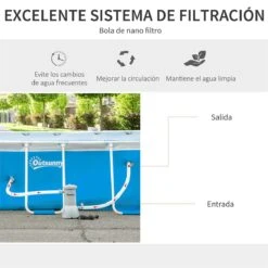 Outsunny Piscina Desmontable Tubular 340x215x80 Cm Piscina Rectangular De Exterior Con Depuradora De Cartucho 4.000 L/H Mangueras Longitud 100 Cm Y Marco De Acero 4200 L Azul 14 Outsunny Piscina Desmontable Tubular 340x215x80 Cm Piscina Rectangular De Exterior Con Depuradora De Cartucho 4.000 L/H Mangueras Longitud 100 Cm Y Marco De Acero 4200 L Azul -OUTSUNNY TIENDA 2920fcebb4d1fd61cc4e4ce5f84c2979c69a9013 e73659efa6b84ee68cd3046d42abba60