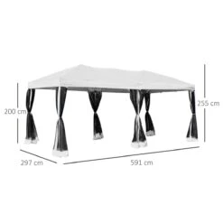 Outsunny Carpa 6x3m Plegable Gazebo Para Jardín Cenador Con 6 Cortinas Mosquitera Y Cremallera Bolsa Transporte Montaje Fácil Acero Tela Oxford Blanco -OUTSUNNY TIENDA 2a34b0557d5e42ad442ed54accced8a76d61706c 0456f7b92f604e29ae62d6125a0fef18