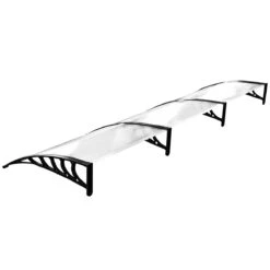 Outsunny Tejadillo De Protección Contra Sol Y Lluvia Para Puertas Ventanas Marquesina De Techo Diseño Moderno Aleación De Aluminio Duradero 90x295x23,5 Cm Transparente -OUTSUNNY TIENDA 2c0f802c48b4ac08065383fdd325b8134675165f b8c9f8bc38f44a1cbb92c12bf4060e11