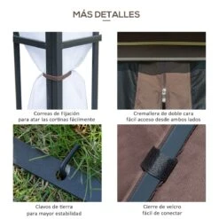 Outsunny Cenador De Jardín 3x3 M Pabellón Para Exterior Con Doble Techo De Ventilación 4 Mosquiteras Extraíbles Y Marco De Acero Protección Solar Para Fiestas Eventos Café 16 Outsunny Cenador De Jardín 3x3 M Pabellón Para Exterior Con Doble Techo De Ventilación 4 Mosquiteras Extraíbles Y Marco De Acero Protección Solar Para Fiestas Eventos Café -OUTSUNNY TIENDA 2c373cd8f110edb7f62dcafe3af1cba80fdfee54 b6ebb22f7488401bb6bb1a4634b82e5c