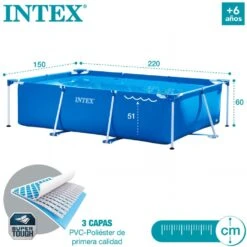 Piscina Desmontable Intex Small Frame 220x150x60 Cm - 1.662 L -OUTSUNNY TIENDA 2cd1a29b97ceedae75ecfa09b5f557eda0e7a5dd 8c9e115dc8b74e23beca72344a6b6910
