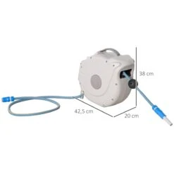 Outsunny Carrete De Manguera De Jardín 15,1M+1,5M Manguera De Riego Con 10 Modos De Pulverización Montado En Pared Enrollador Automático 180° Giratorio 42,5x20x38 Cm Gris -OUTSUNNY TIENDA 2d48d1fc22d1309ec72a5b57fb3752240bfd2dc9 ac8b6c3c0c5c435e86cccfe92645ad35