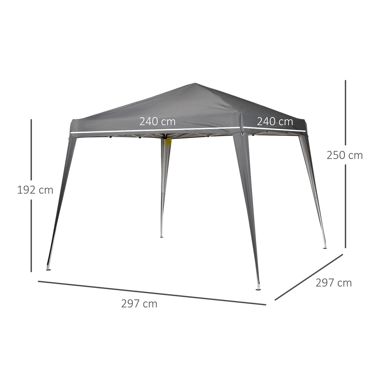Outsunny Carpa Plegable 2,4x2,4m Cenador De Jardín Diseño Pop Up De Acero Y Cubierta De Tela Oxford Gris 5 Outsunny Carpa Plegable 2,4x2,4m Cenador De Jardín Diseño Pop Up De Acero Y Cubierta De Tela Oxford Gris - Imagen 3