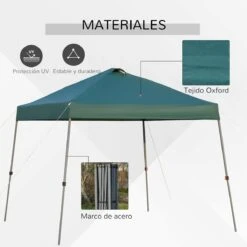 Outsunny Cenador Plegable 3x3m Portátil De Jardín Con Bolsa De Transporte Con Ruedas Acero Para Exterior Fiestas Camping Verde -OUTSUNNY TIENDA 2f38d7d3cde8b8990d78707b1e55d6cf43945cc7 ab2015c973b040b190b72d8ce16ec465