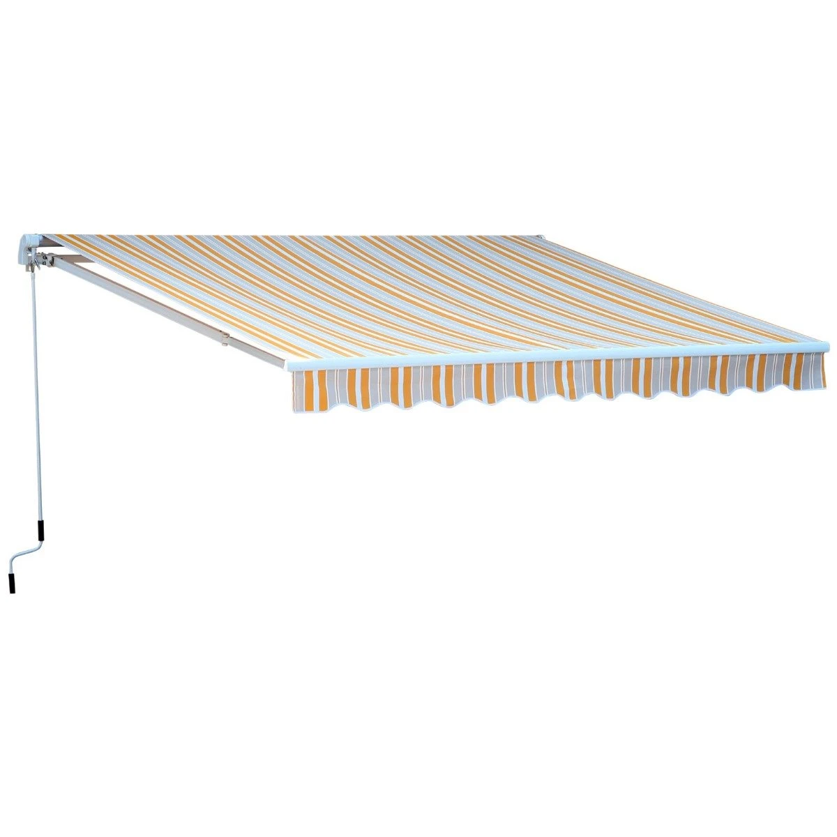 Outsunny Toldo Retráctil Con Manivela Toldo De 300x250cm Con Brazo Articulado De Aluminio Y Poliéster 280g/m² Rayas Naranja Beige Y Blanco 3 Outsunny Toldo Retráctil Con Manivela Toldo De 300x250cm Con Brazo Articulado De Aluminio Y Poliéster 280g/m² Rayas Naranja Beige Y Blanco