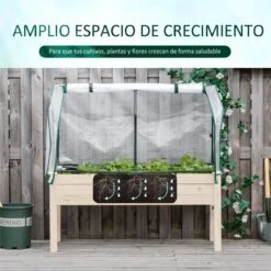 Outsunny Huerto Urbano Elevado De Madera 121x55x117 Cm Con Cubierta De Protección Mesa De Jardinera Para Cultivo Flores Vegetales En Jardín Terraza Color Natural 17 Outsunny Huerto Urbano Elevado De Madera 121x55x117 Cm Con Cubierta De Protección Mesa De Jardinera Para Cultivo Flores Vegetales En Jardín Terraza Color Natural -OUTSUNNY TIENDA 30237fa7297178b695dfaea6bb07d4a793c19931 1ef1ae2680c74975868f8753fdf4e16e