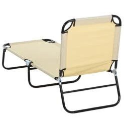 Outsunny Tumbona Plegable Reclinable Con Ángulo Ajustable De 5 Posiciones Para Jardín Exterior Piscina Terraza Camping Carga 120 Kg 190x56x28 Cm Beige -OUTSUNNY TIENDA 3042147b9a31a9bb4a5de286e44f9ec501e03501 bec6c5639a664336957ee14e8d17aeab
