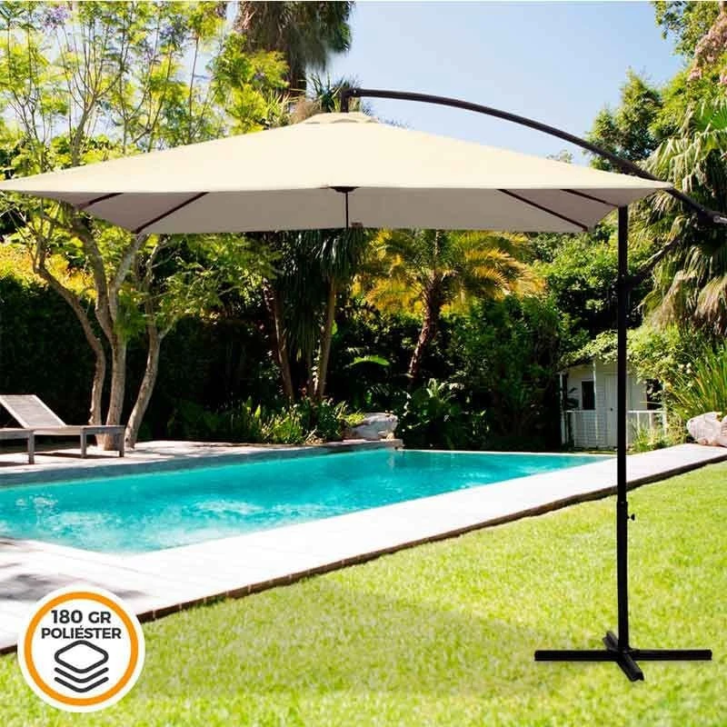 Sombrilla Aktive BANANA 300 X 250 X 300 Cm Aluminio Crema 3 Sombrilla Aktive BANANA 300 X 250 X 300 Cm Aluminio Crema