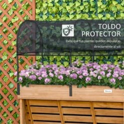Outsunny Huerto Urbano Elevado De Madera 120x55x143 Cm Mesa De Cultivo De Jardín Con Red De Sombra De Malla Y Tela Geotextil Para Cultivos Plantas Flores Natural -OUTSUNNY TIENDA 310675c669ccdd4110263080efae766c839afa0b f284cef719674002bdd758730fc9d915