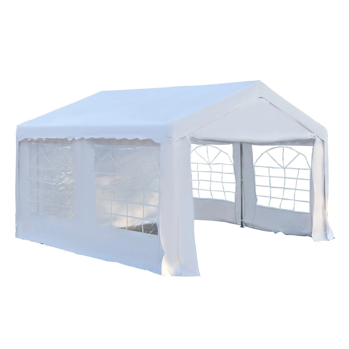 Outsunny Carpa De Jardín Cochera Gazebo 4x4m Pergola Cenador Pabellón 4 Paneles Laterales 4 Ventanas Para Fiesta Eventos Bodas Acero PE Blanco 3 Outsunny Carpa De Jardín Cochera Gazebo 4x4m Pergola Cenador Pabellón 4 Paneles Laterales 4 Ventanas Para Fiesta Eventos Bodas Acero PE Blanco
