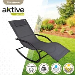 Silla Tumbona Mecedora De Jardín Antracita Con Cojín Aktive -OUTSUNNY TIENDA 31b16b7194de91da82207252a3fa86ddb52618cb 07df12b231ea43bbb77b3d2e21b395ec