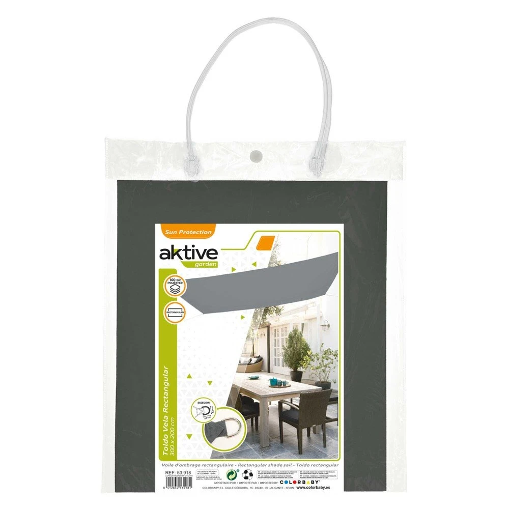Toldo Sombreo Rectangular Aktive Garden Gris Antracita 6 Toldo Sombreo Rectangular Aktive Garden Gris Antracita - Imagen 4