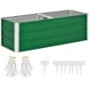 Outsunny Arriate De Jardín De Acero Incluye Guantes Huerto Urbano Jardinera Macetero Rectangular Para Cultivos Plantas Flores Para Terraza Balcón Exterior 125x47x40 Cm Verde -OUTSUNNY TIENDA 3411b91d96bd55710efb2aedb1177394fcea14d6 435224138d834a649d5db5bbd512c290