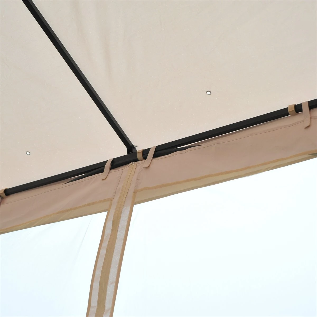 Outsunny Cenador De Jardín 3x3 M Con 4 Cortinas Laterales De Cremallera Y Doble Techo Con 8 Orificios De Drenaje Estilo Moderno Para Patio Aire Libre Beige 11 Outsunny Cenador De Jardín 3x3 M Con 4 Cortinas Laterales De Cremallera Y Doble Techo Con 8 Orificios De Drenaje Estilo Moderno Para Patio Aire Libre Beige - Imagen 9