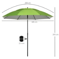 Outsunny Sombrilla De Playa Ø185x205 Cm Parasol Para Terraza Con Techo Doble Ángulo Ajustable Protección UV30+ 8 Varillas De Acero Y Bolsa De Transporte Verde 13 Outsunny Sombrilla De Playa Ø185x205 Cm Parasol Para Terraza Con Techo Doble Ángulo Ajustable Protección UV30+ 8 Varillas De Acero Y Bolsa De Transporte Verde -OUTSUNNY TIENDA 352d544827c2a930a8c1b9117e32dbd5a37ce710 4c763a3145494826bde286411a2cb9e7