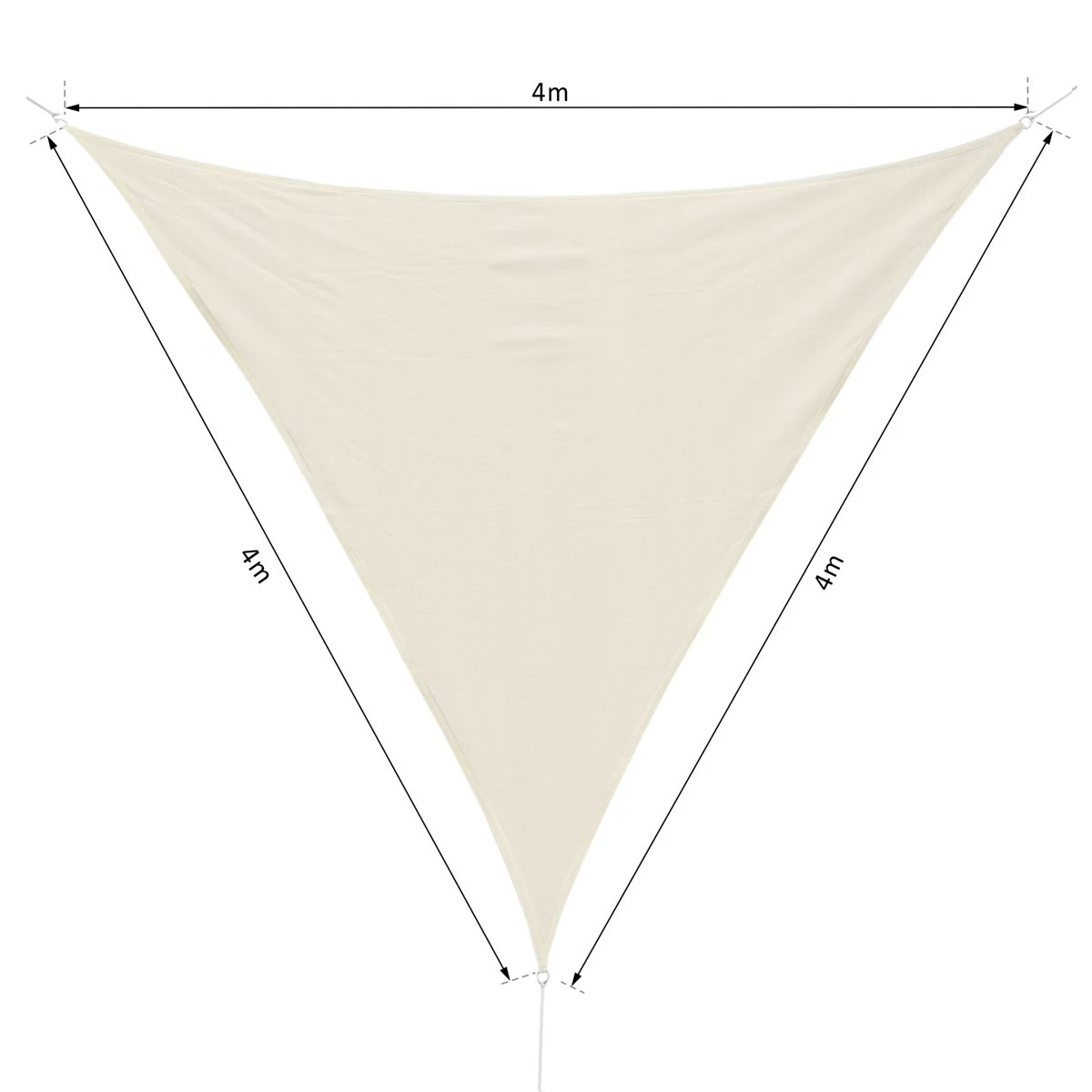 Outsunny - Toldo Vela Triangulo (varios Tamaños Y Colores), Tamaño 4x4x4m, Color Beige 5 Outsunny - Toldo Vela Triangulo (varios Tamaños Y Colores), Tamaño 4x4x4m, Color Beige - Imagen 3