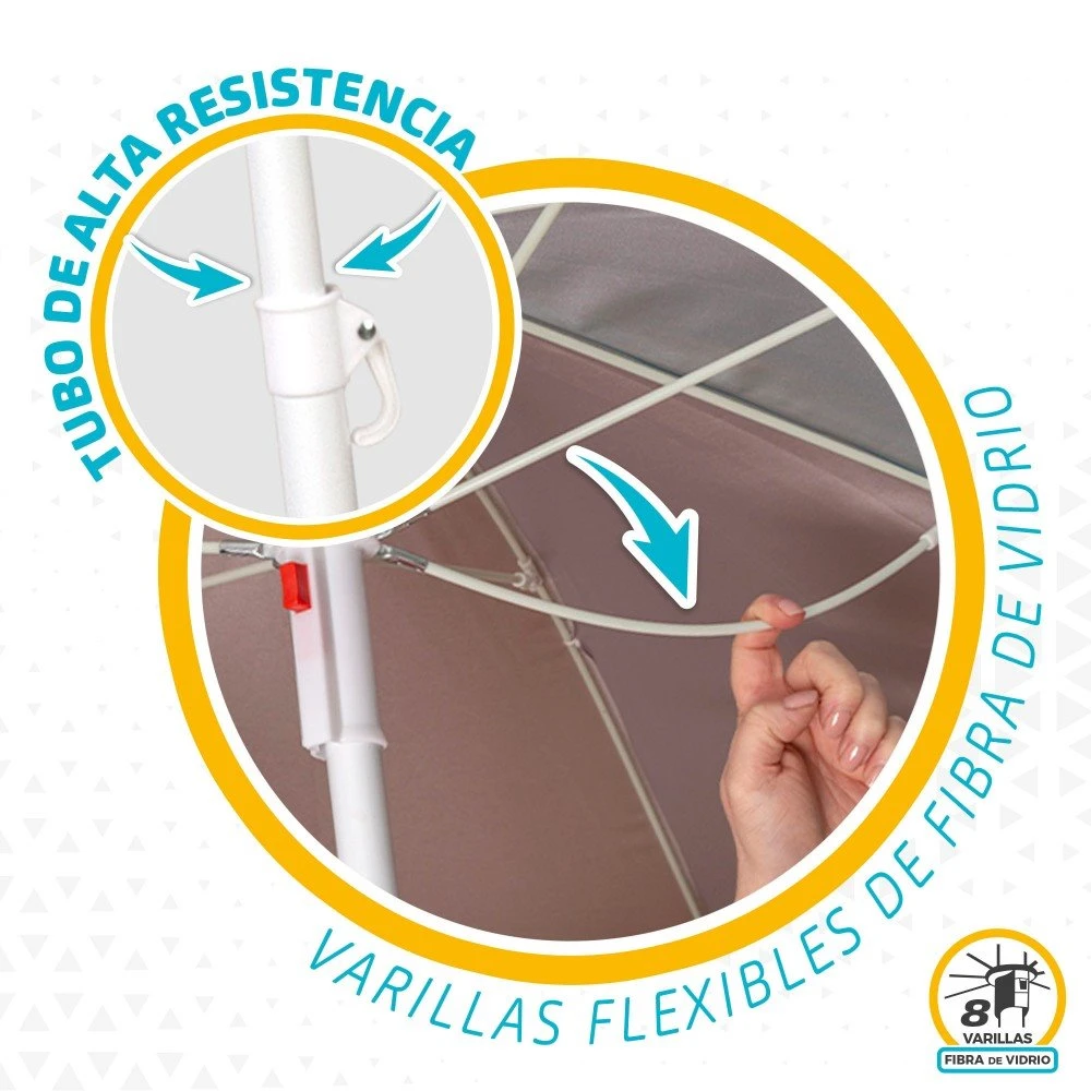 Sombrilla Playa 180 Cm Con Protección UV50 Aktive Beach 6 Sombrilla Playa 180 Cm Con Protección UV50 Aktive Beach - Imagen 4