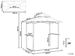 Cenador De Metal Beige/negro 240 Cm NARO -OUTSUNNY TIENDA 39bf0783b08e24da8e5420350a078aa56bb6595f 36393a5dd8b440999910de704d5ab8a6