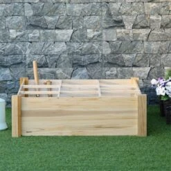 Outsunny Huerto Urbano De Madera Cuadrada 90x90x28 Cm Con 9 Compartimentos Extraíbles Arriate De Jardín Para Cultivos Plantas Flores Natural -OUTSUNNY TIENDA 39c2b41ae4f865a7fe304fce52d02b858e7c32fb 7adb842688e34331b6fdfb5307a91a80
