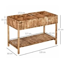 Outsunny Huerto Urbano De Madera 120x60x81 Cm Jardinera Elevada Para Cultivo De Plantas Flores Con Estante Inferior Para Jardín Terraza Exterior Carbanizado -OUTSUNNY TIENDA 3a4ea40f21e3d453d0fc44993c63d49ddfd7f54b 3ed9169b333144a699a6aec4a5c0bab0