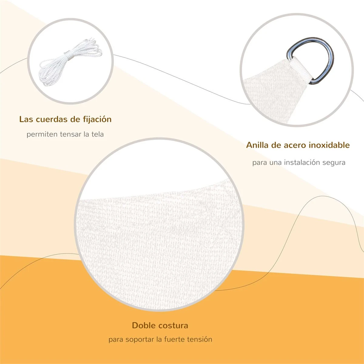 Outsunny Toldo Vela Rectángulo 4x6m Toldo Parasol Vela De Sombra Protección UV Poliéster Para Patio Terraza Jardín 9 Outsunny Toldo Vela Rectángulo 4x6m Toldo Parasol Vela De Sombra Protección UV Poliéster Para Patio Terraza Jardín - Imagen 7