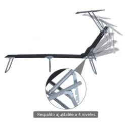Outsunny Tumbona De Jardín Plegable Con Toldo Desmontable Y Regulable Respaldo Reclinable Para Jardín Terraza Acampada Al Aire Libre 187x58x36cm Negro -OUTSUNNY TIENDA 3bd38ca23a707e9562c4f7bc9f410d418a403494 2717619a41924ff99d6cd528b1d30989