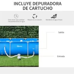 Outsunny Piscina Desmontable Tubular 252x152x65 Cm Con Depuradora De Cartucho 1200L/H Piscina Rectangular De Exterior Para Adultos Y Niños 2163L Azul 15 Outsunny Piscina Desmontable Tubular 252x152x65 Cm Con Depuradora De Cartucho 1200L/H Piscina Rectangular De Exterior Para Adultos Y Niños 2163L Azul -OUTSUNNY TIENDA 3c71eb3017ce93578e494ba04d9debb0c2800d9e 4273ab888c3f494d9b8e2f6c62d44978