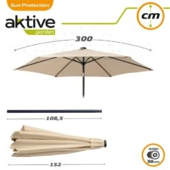 Sombrilla Para Jardín Hexagonal 18 Luces LED Inclinable Aktive -OUTSUNNY TIENDA 3cd6434b0b759039c7d4395b351187332f3c16ab 41c231b2a57f45feba8738cd51a96729