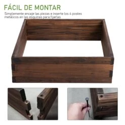 Outsunny Huerto Urbano Jardinera De Madera Maciza De Abeto Cama De Plantación De Jardín Para Cultivo Plantas Flores Hierbas 80x80x22,5 Cm Marrón -OUTSUNNY TIENDA 3cd7c81ea8022ca120b3a7cc532720dbf905fe05 cdcd6401fac348329841c6d5189b6757