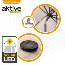 Sombrilla Para Jardín Octogonal 32 Luces LED Inclinable Aktive -OUTSUNNY TIENDA 3ee15655f33aa478e1e16e88dd98230dd991259b 9142f8abddd64c63b32d21c2b04d440c