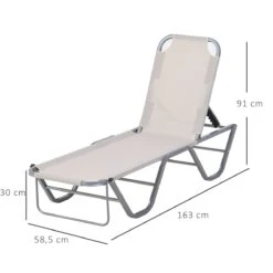 Outsunny Tumbona De Jardín Con Respaldo Ajustable En 5 Posiciones De Aluminio Y Texteline Para Terraza Patio Exterior 163x58,5x91 Cm Beige -OUTSUNNY TIENDA 3fa06337f1c3fab4c9453a6a95a610443640ce81 04573e376d724f99b131deb63d51d68c