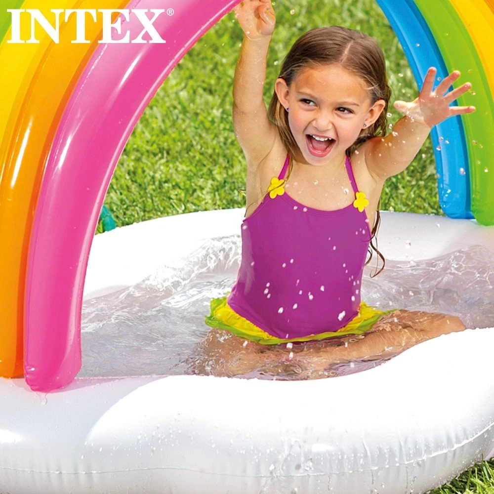 Piscina Hinchable Infantil Arcoíris Con Pulverizador INTEX 142X119X84 Cm 6 Piscina Hinchable Infantil Arcoíris Con Pulverizador INTEX 142X119X84 Cm - Imagen 4