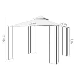 Outsunny Cenador De Jardín 3x3 M Pabellón Para Exterior Con Doble Techo De Ventilación Y Marco De Acero Protección Solar Para Fiestas Eventos Patio Al Aire Libre Beige -OUTSUNNY TIENDA 41af50370f173fb1e7f0cbf80512c7c3626b3a61 861a5a33aa7440f5b8f9f0b0ee12ac4e