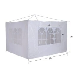 Outsunny 2 Paredes Parte Laterales Para Carpa 3x3m 3x6m Lado Parasol De Gazebo Impermeable Con Ventanas Medidas 293x193cm Blanco -OUTSUNNY TIENDA 425be1b3af85382a229b3078edc37435060b1e21 b80cfbebc50342a09eaf1b78d4633750
