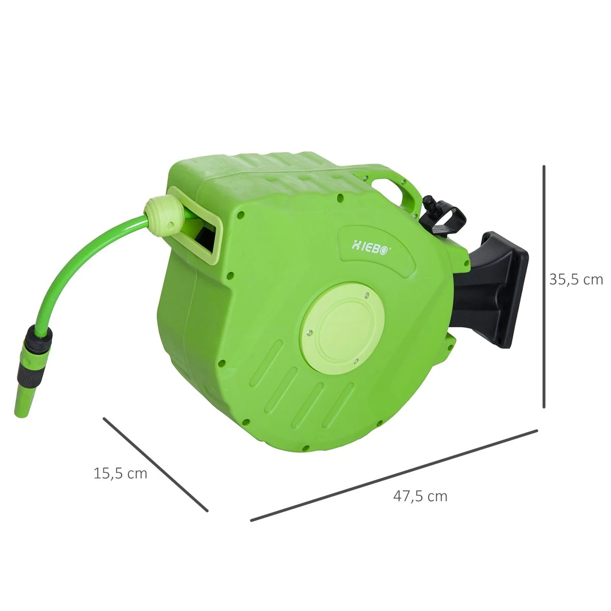 Outsunny Carrete Para Manguera Soporte Mural Portamanguera 20m Roll-up Automático Con Pistola De Pulverización Base De Pared Conector De Manguera Para Jardín Terraza 5 Outsunny Carrete Para Manguera Soporte Mural Portamanguera 20m Roll-up Automático Con Pistola De Pulverización Base De Pared Conector De Manguera Para Jardín Terraza - Imagen 3