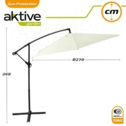 Parasol Excéntrico Banana 270 Cm Crema Mástil Aluminio Aktive Garden -OUTSUNNY TIENDA 42e06422f0f04c7c86c2bb4b4d6a20795fabfc0b 0f36f5fa230941ca9c875b5bef671583