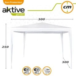 Cenador Cuadrado Polietileno Blanco Aktive Garden -OUTSUNNY TIENDA 4361ee70b7c37101adfa621b736067060ed4085e 1078c07a68c5401a97a06654c5ce1897