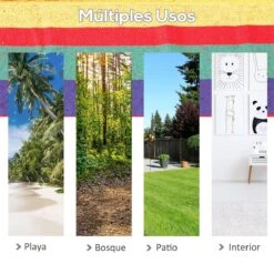 Outsunny Hamaca De Algodón Para Jardín 210x150 Cm Hamaca Colgante Portátil Carga Máx. 180 Kg Para Acampar Piscina Camping Rayas Multicolor -OUTSUNNY TIENDA 43fda231b580b5a2291061a7f46f276686a09fa3 cd6365809a9646fea3154965e56f0dba