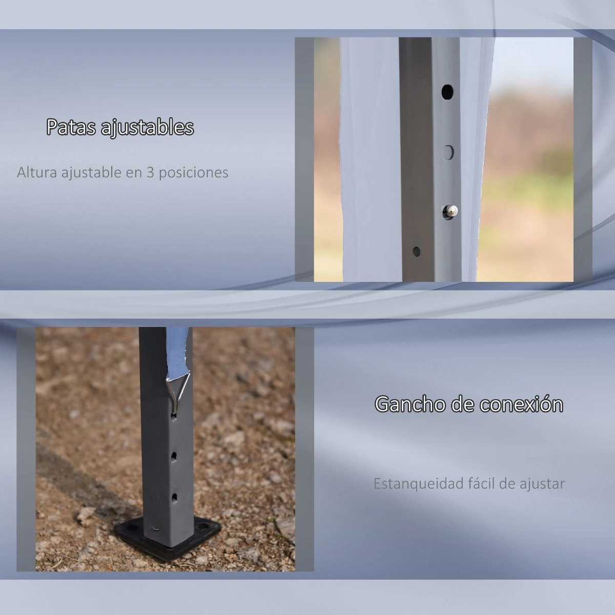 Outsunny Cenador Plegable 6x3 M Carpa De Jardín Portátil Con Bolsa De Transporte Tela Oxford Marco De Acero Para Exterior Fiestas Camping Azul 9 Outsunny Cenador Plegable 6x3 M Carpa De Jardín Portátil Con Bolsa De Transporte Tela Oxford Marco De Acero Para Exterior Fiestas Camping Azul - Imagen 7