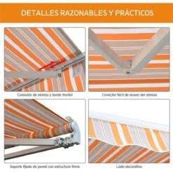 Outsunny Toldo Retráctil Con Manivela Toldo De 300x250cm Con Brazo Articulado De Aluminio Y Poliéster 280g/m² Rayas Naranja Beige Y Blanco 18 Outsunny Toldo Retráctil Con Manivela Toldo De 300x250cm Con Brazo Articulado De Aluminio Y Poliéster 280g/m² Rayas Naranja Beige Y Blanco -OUTSUNNY TIENDA 44f06f301b3608ed210ebcdb47ed15abfdbb491e 6f589375be8049a2b8357a35ac68b752