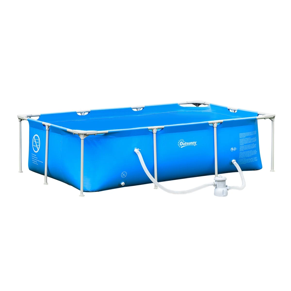Outsunny Piscina Desmontable Tubular 252x152x65 Cm Con Depuradora De Cartucho 1200L/H Piscina Rectangular De Exterior Para Adultos Y Niños 2163L Azul 3 Outsunny Piscina Desmontable Tubular 252x152x65 Cm Con Depuradora De Cartucho 1200L/H Piscina Rectangular De Exterior Para Adultos Y Niños 2163L Azul