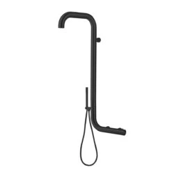 La Ducha Sined Arborea Nera Se Monta Directamente En La Pared. Fabricado En Acero Inoxidable 316L De Alta Calidad. Ducha Con Entrada De Agua Caliente Y Fría. Mezclador Doble Para Cabezal De Ducha Y Teleducha, Con Válvula De 3 Vías. También Es Excelente En