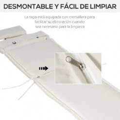 Outsunny Cojín Para Tumbona De Exterior 198x53x5 Cm Desenfundable Y Lavable Con Reposacabezas Extraíble Colchoneta Plegable De Algodón Para Silla Reclinable De Jardín Crema -OUTSUNNY TIENDA 45c993798f19970b036a7858a24d4ea073ac4667 1bb45e507e1f476eb6494d2750c606d1