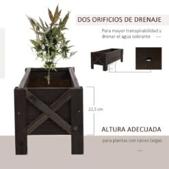 Outsunny Huerto Urbano Jardinera Macetero De Madera Arriate De Jardín Rectangular Con Patas Para Flores Plantas Cultivos 100x36,5x36 Cm Marrón -OUTSUNNY TIENDA 495611d2c010734ac973cb713b1b339731461708 03dfd9a3fc754bc0b5950a68220de382