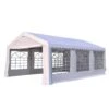 Outsunny Carpa De Jardín Cochera Gazebo 6x4m Pergola Cenador Pabellón 4 Paneles Laterales 6 Ventanas Para Fiesta Eventos Bodas Acero PE Blanco -OUTSUNNY TIENDA 49c2036162590314269ea584ccde118274b46531 8d04090c4c5f48d0ac436faf95d787ab