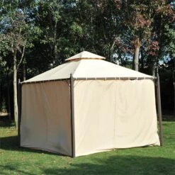 Outsunny Cenador De Jardín 3x3m Gazebo Con Doble Techo 4 Cortinas Laterales Mejor Ventilación Exterior Espacioso Para Fiesta Eventos Barbacoa Beige -OUTSUNNY TIENDA 4bce4d92b077ce1257c690eb975bdc0043a29d17 580db4bc7adb47ceaa1a575e2550984f