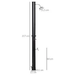 Outsunny Ducha Solar De 20 Litros Para Exterior Ducha De Piscina Con Cabezal De Ducha Grifo Y Regulador De Agua Caliente Máx. 60℃ Para Jardín Patio Playa Ø11x217 Cm Negro 13 Outsunny Ducha Solar De 20 Litros Para Exterior Ducha De Piscina Con Cabezal De Ducha Grifo Y Regulador De Agua Caliente Máx. 60℃ Para Jardín Patio Playa Ø11x217 Cm Negro -OUTSUNNY TIENDA 4c71358fe9b0f1984cebd6ad8ac199edccfd40dc 2220564284a141c8b8aaddfc3f9c7bb8