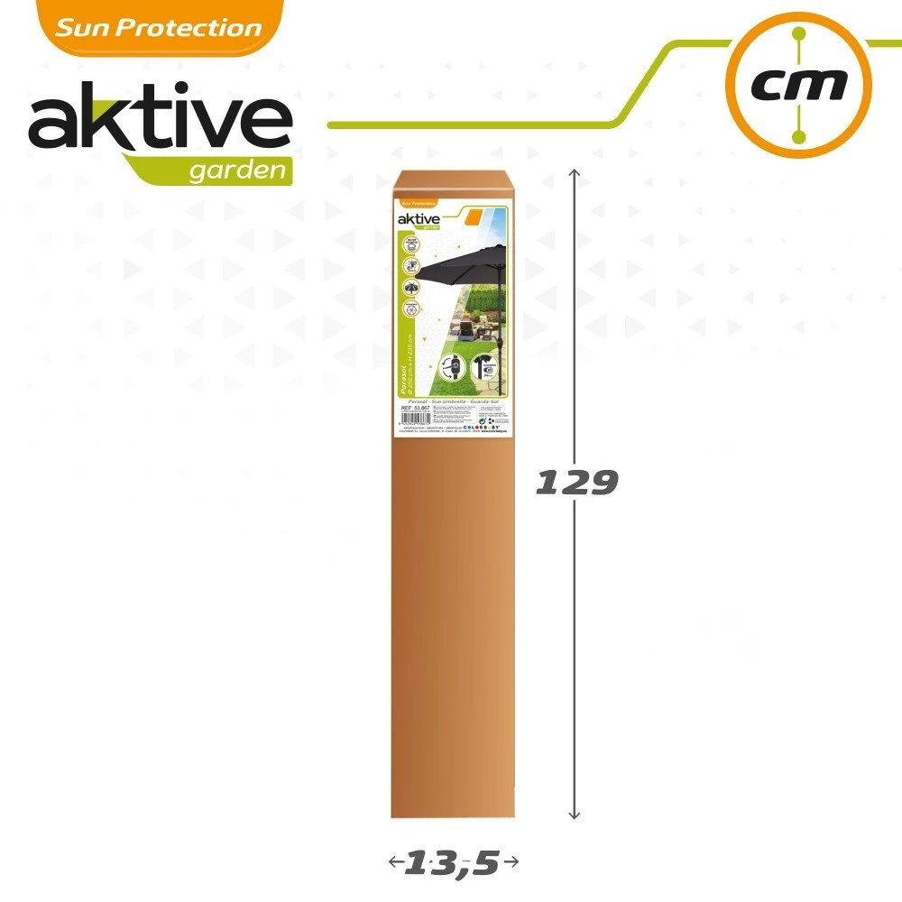 Parasol Hexagonal 250 Cm Color Antracita Mástil Aluminio Aktive Garden 9 Parasol Hexagonal 250 Cm Color Antracita Mástil Aluminio Aktive Garden - Imagen 7